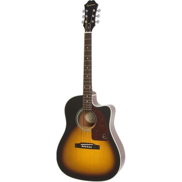 Epiphone AJ-210CE Outfit Vintage Sunburst westerngitaar met cutaway