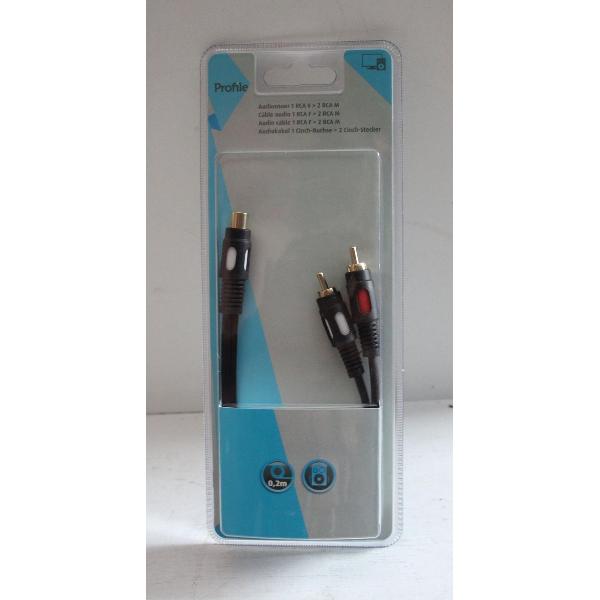 Profile audiosnoer 1 RCA V > 2 RCA M