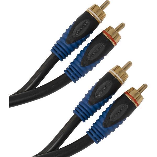 Reconnect premium Tulp stereo audio kabel / zwart - 1 meter