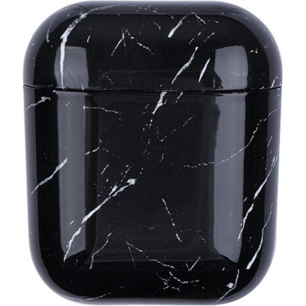 KELERINO. Marmer Case Cover voor Airpods - Beschermhoes - Zwart