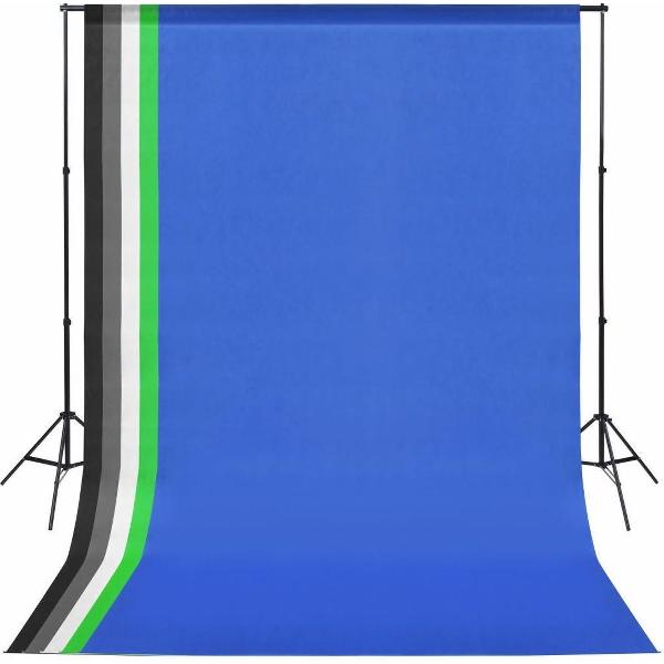 Fotostudio set met 5 achtergronden en verstelbaar frame - Studio achtergronddoek