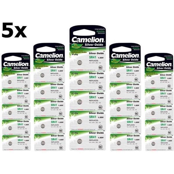 25 Stuks (5 Blisters a 5St) - Camelion Silver Oxide SR41W/392 1.55V knoopcel batterij