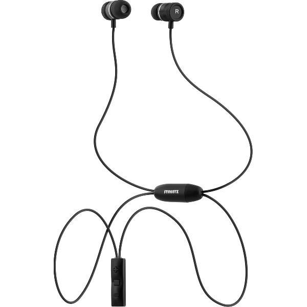 STREETZ HL-592 Bluetooth in-ear oordopjes - Bluetooth 4.1+ EDR - Magnetisch slotketting - Zwart