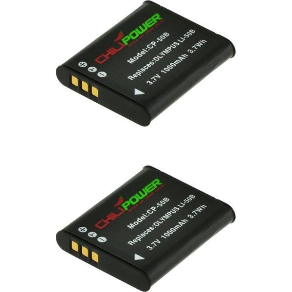 ChiliPower Olympus Li-50B camera batterij - 2 stuks verpakking