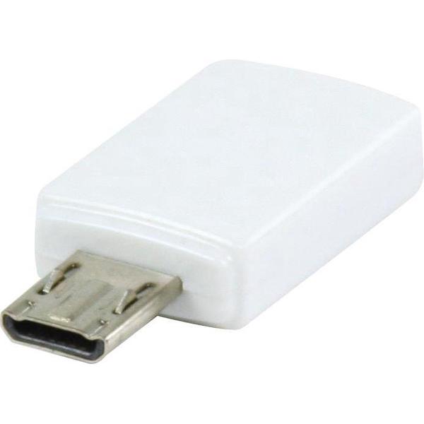 Valueline, MHL Adapter USB 11-pins Micro B mannelijk - USB 5-pins Micro B vrouwelijk (Wit)