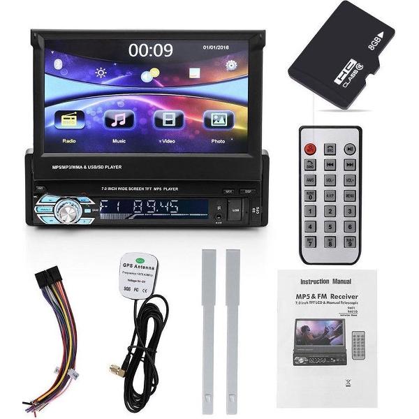 1 Din multimedia navigatie SD, Usb automatisch klapscherm