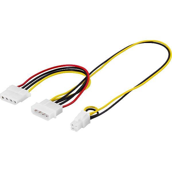 DELTACO SSI-35, 4-pin ATX12V 2 x 4-pin Zwart, Rood, Wit, Geel kabeladapter/verloopstukje