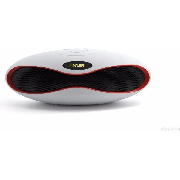 Ninzer® Bluetooth Speaker met micro SD slot, USB poort en radio en ingebouwde microfoon | Wit