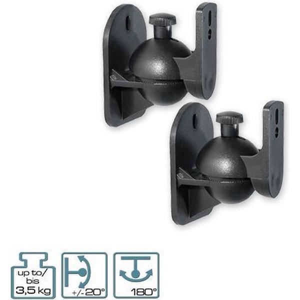Universele Speaker Muurbeugel Set - Draaibaar en Kantelbaar - Zwart