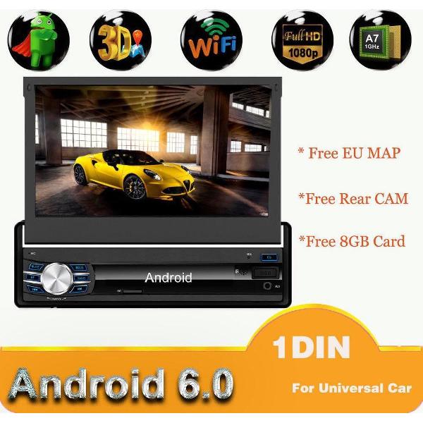 1Din autoradio Android 6.1 met navigatie+GRATIS CAMERA