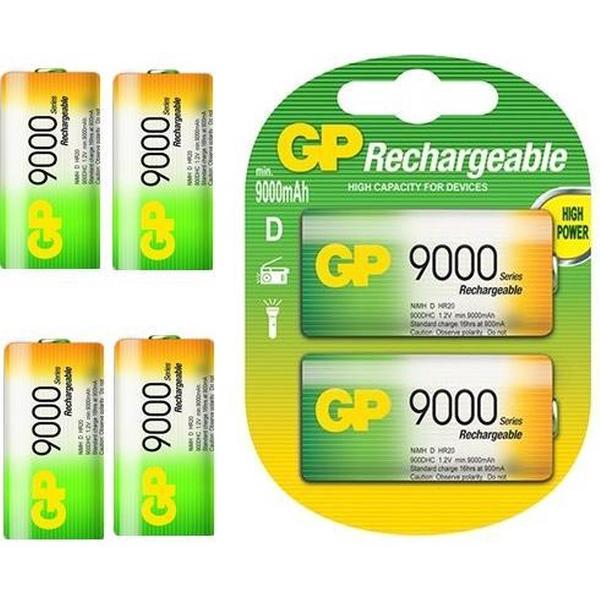3 x Blisters ( 6 stuks) GP 1.2V D / HR20 9000mAh NiMh oplaadbare batterij