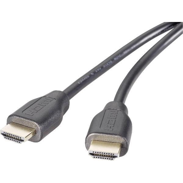 SpeaKa Professional HDMI Aansluitkabel 5.00 m SP-1300952 Audio Return Channel (ARC), Vergulde steekcontacten Zwart [1x HDMI-stekker - 1x HDMI-stekker]