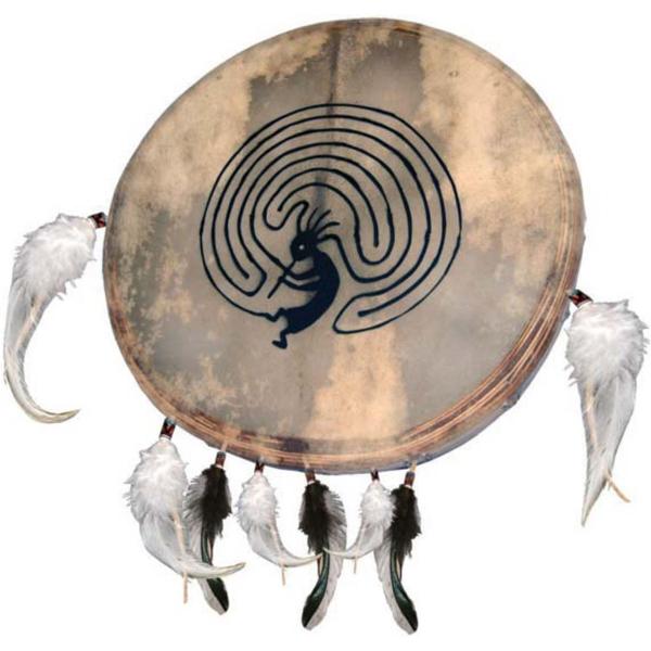 Sjamaan trommel van Terré, 40 cm, opdruk, natuur