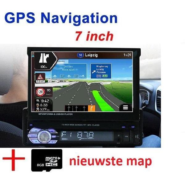 1 Din radio AUTOMATISCH Klapscherm INCL NAVIGATIE SYSTEEM ( NU MET GRATIS ACHTERUITRIJ CAMERA) 2018 kaart