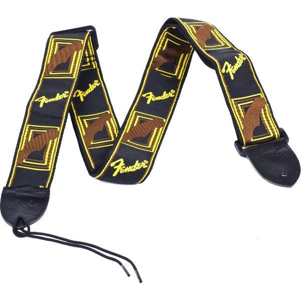 Fender Monogrammed Strap Black Yellow Brown gitaarband