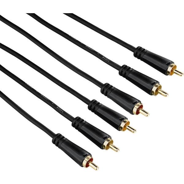 Hama audio/video kabel 3 cinch Gold 3M, 3 ster
