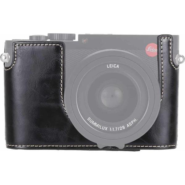 1/4 inch draad PU lederen camera half behuizing basis voor Leica Q (Typ 116) (zwart)
