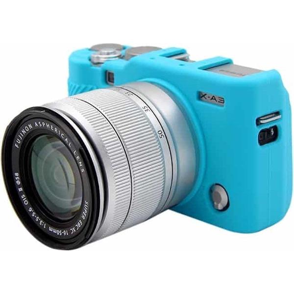 PULUZ zachte siliconen beschermhoes voor FUJIFILM X-A3 / X-A10 (blauw)