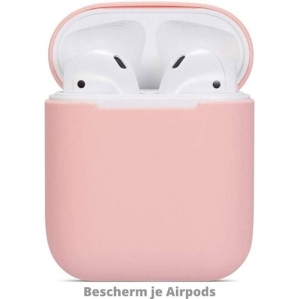 Silicone Hoesje Apple Airpods 1/2 Oplaadcase Cover draadloos Airpods l Airpods Hoesje Siliconen Case - Roze (Rose)