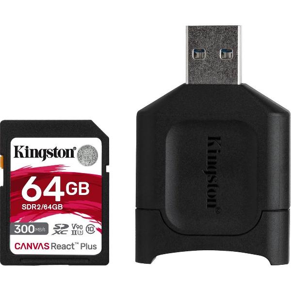Kingston Technology Canvas React Plus flashgeheugen 64 GB SD UHS-II Klasse 10