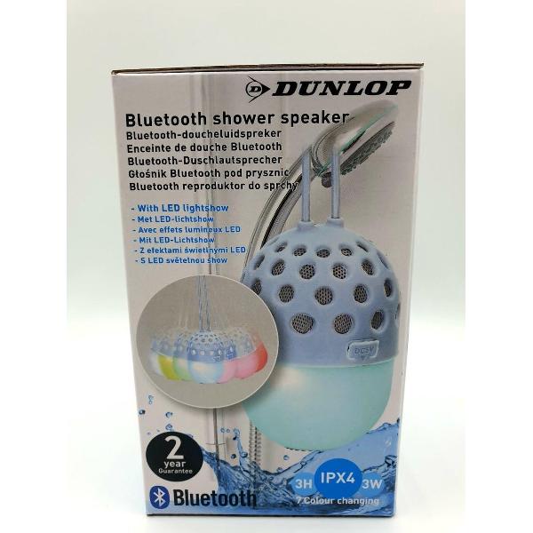 DUNLOP BLUETOOTH DOUCHE/SHOWER LUIDSPREKER/SPEAKER 7 WISSELENDE KLEUREN