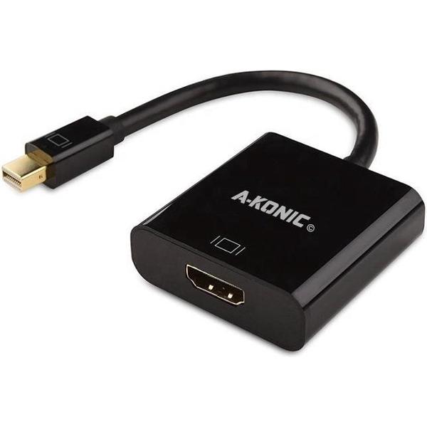 Mini DisplayPort Naar HDMI Adapter | Mini DP Hub | Thunderbolt To HDMI converter |Thunderbolt 3 | Compatible Apple Macbook | IMAC | Surface Laptop / Pro | Dell | Lenovo | Samsung | HP | Zwart | A-KONIC©