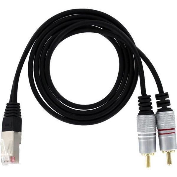 Cavus RJ45 naar Tulp stereo 2RCA audiokabel voor B&O / zwart - 5 meter
