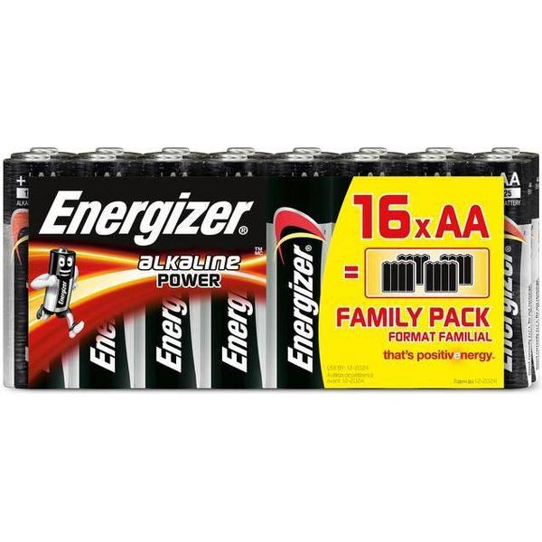 Energizer Alkaline Power AA Batterij, 1,5 V (doos 16 stuks)