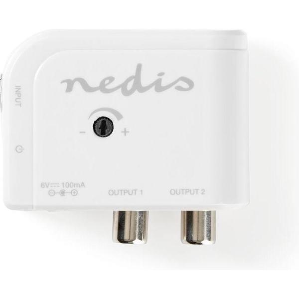 Nedis 15 dB CAI antenneversterker met 2 uitgangen / wit