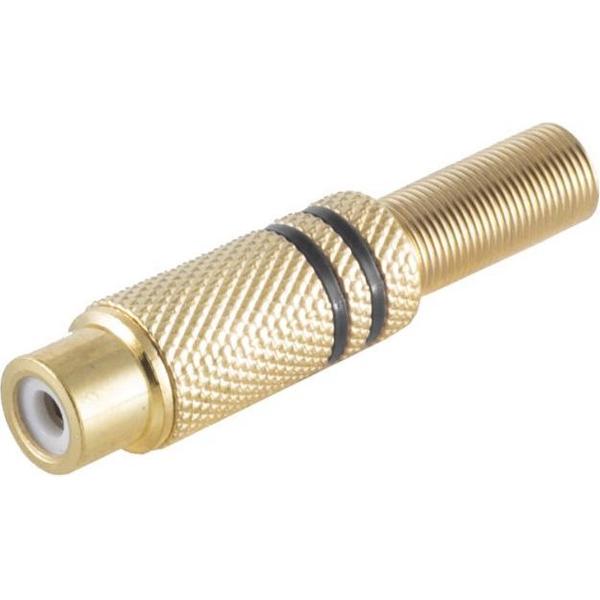 S-Impuls Tulp (v) audio/video connector - tot 6mm - verguld - metaal / zwart