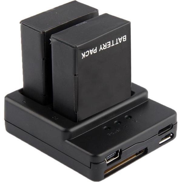 Dubbele Batterij Oplader voor GoPro Hero 3 / 3+ (AHDBT-301/302 Batterij Lader) | Zwart / Black