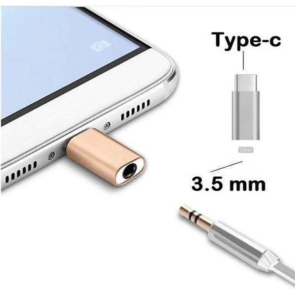 3.5mm Jack Koptelefoon Kabel Type-C naar USB C naar 3.5 Mm AUX Hoofdtelefoon Adapter voor Huawei Mate 20 lite P20 Pro Htc voor Xiao mi mi Zilver