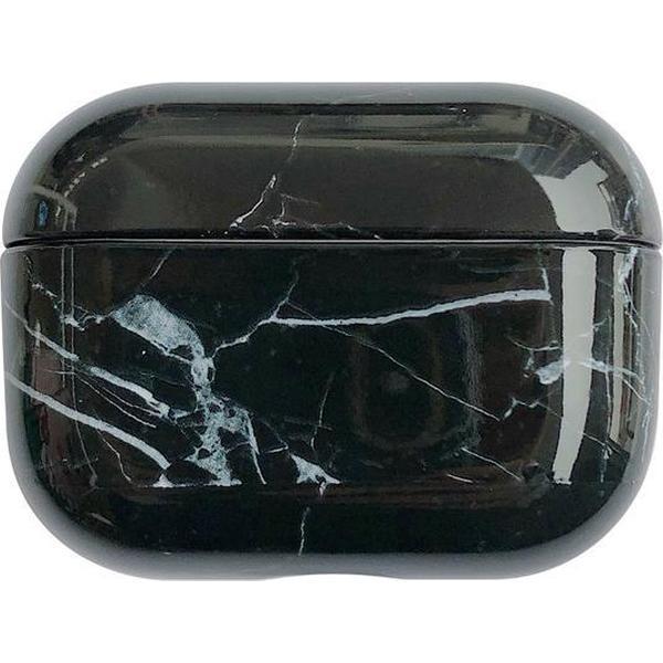 Marmer Case Cover voor Airpods Pro - Beschermhoes - KELERINO. - Zwart