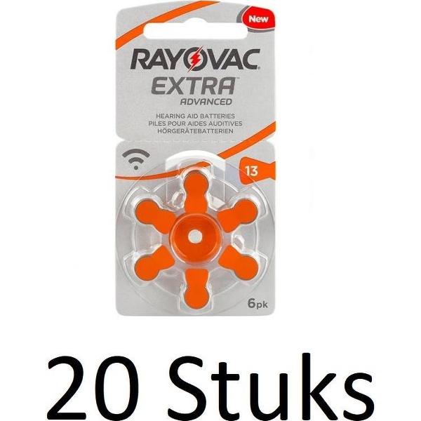 120 Stuks (20 Blisters a 6 st) Rayovac Extra Advanced -13 - oranje blister