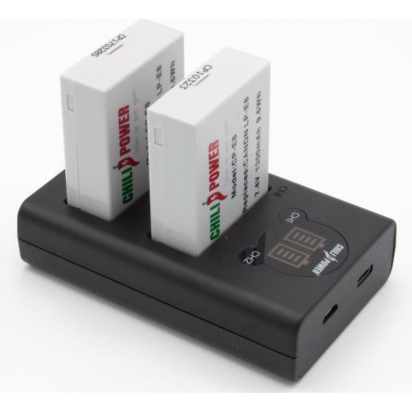 ChiliPower LP-E8 Canon USB Duo Kit - Camera accu set