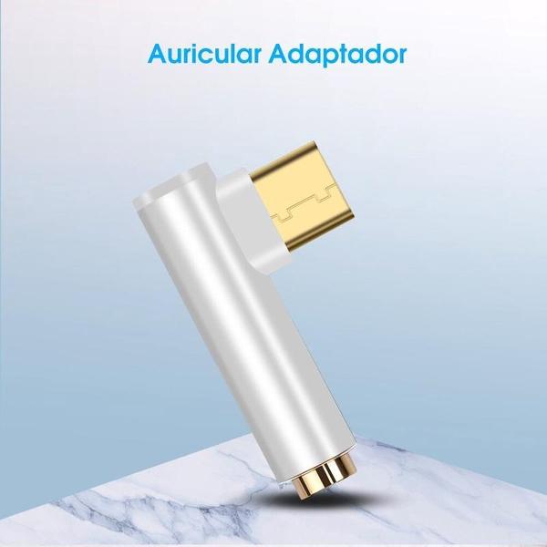 USB-C (USB Type C) Male naar Audio 4 pole 3.5mm Female adapter - Wit