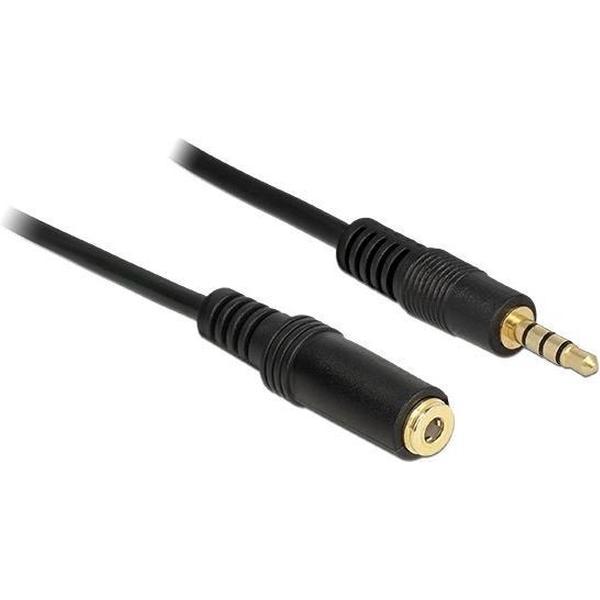 DeLOCK 3,5mm Jack 4-polig audio/video verlengkabel AWG24 / zwart - 1 meter