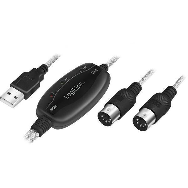 Logilink UA0037N Adapter USB to Midi In-Out, 1,9 m