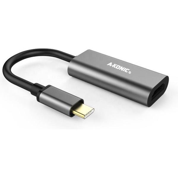 A-KONIC USB-C naar HDMI adapter - 4K 60Hz - voor o.a. Apple Macbook, Dell, Windows, HP - Space Gray