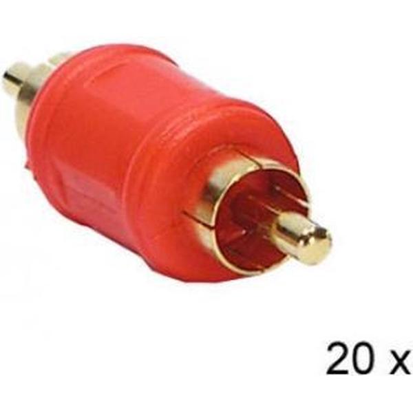 Audio adapter RCA M - RCA M ROOD 20 stuks