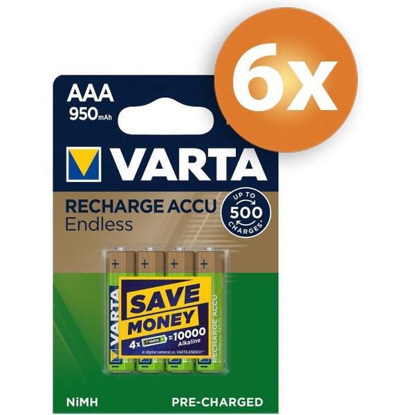 Varta Endless AAA 950mAh oplaadbare batterijen - 24 stuks