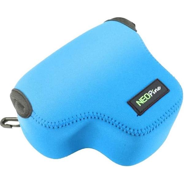 NEOpine Neopreen schokbestendige zachte draagtas met haak voor Canon PowerShot G3X camera (blauw)