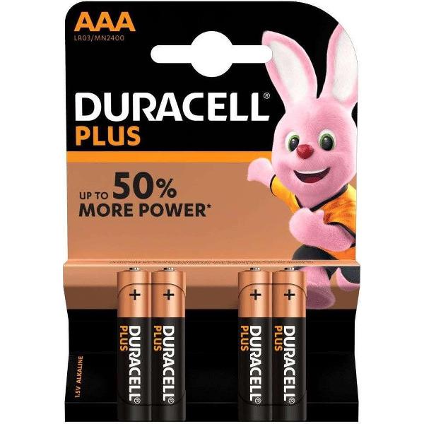 Duracell - Plus alkaline AAA-batterijen - 4 Stuks