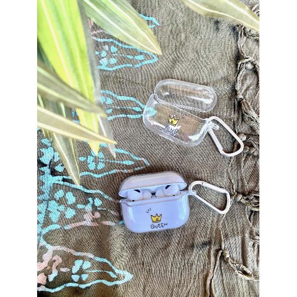 King Transparant Airpod Pro Cover - beschermhoes Koning/Kroon