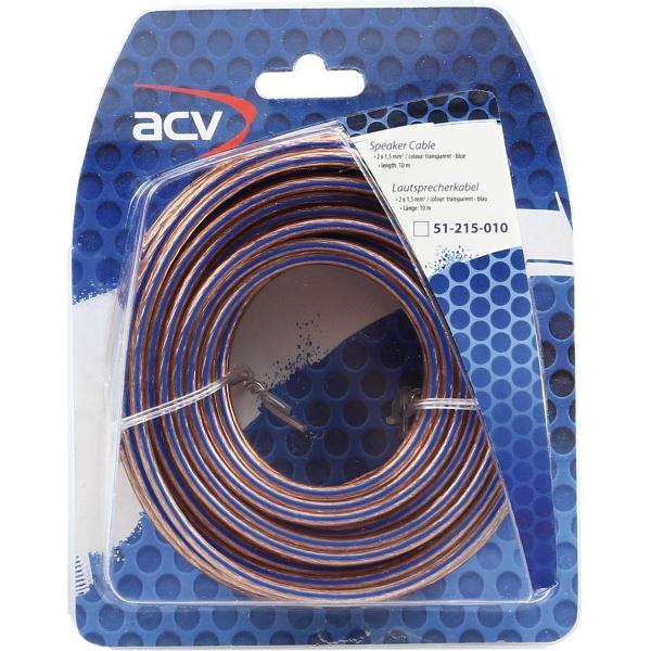 Luidspreker kabel 2 x 1,50 mm transparant blauw 10 Meter