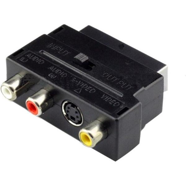 WiseGoods Schakelbare Scart naar Tulp RCA Adapter - AV / TV / Audio Adapter - Video / DVD / Projector