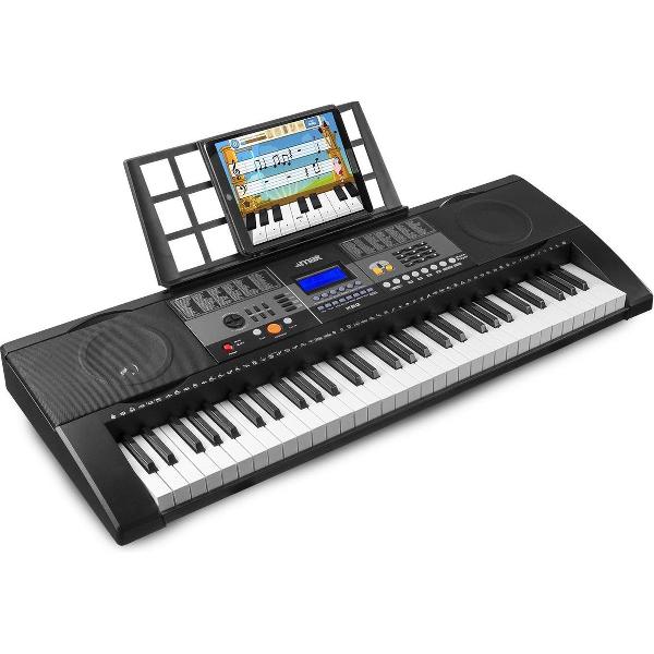 Keyboard - MAX KB3 keyboard piano met 61 aanslaggevoelige toetsen, hoofdtelefoon aansluiting, USB mp3 speler en meer voor beginner en gevorderde