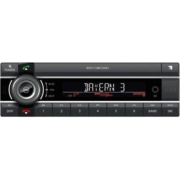 Kienzle MCR1118DAB+ - 1DIN autoradio - DAB+ - FM - Bluetooth - Premium radio ook voor youngtimers of oldtimers