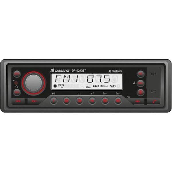 Calearo DP6290BT - 1DIN - AM/FM - heavy duty auto radio - spatwater en stof vrij - IP54 - Bluetooth - USB - AUX -