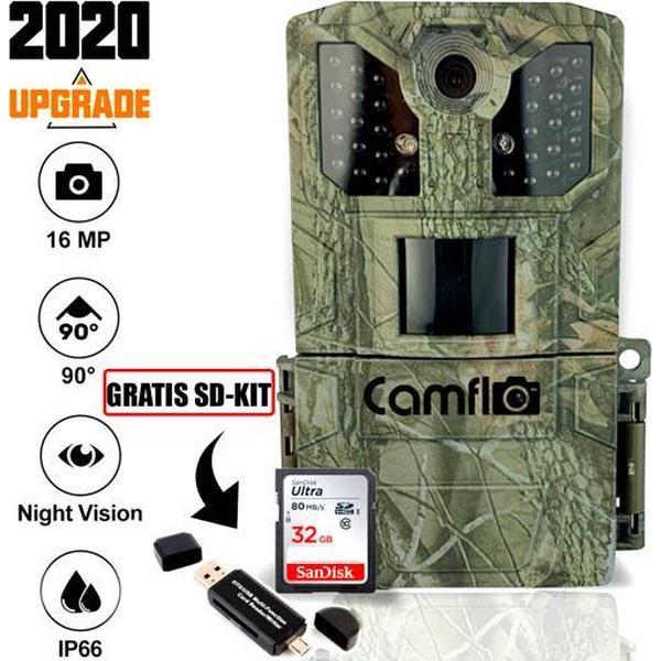 Wildcamera - Wildlife camera – Foto’s + Video’s - Jachtcamera – Observatiecamera – Nachtcamera - Nachtvisie – Beveiligingscamera - Outdoorcamera - Bewegingsdetectie - Waterdicht - GRATIS SD kaart 32GB en Kaartlezer